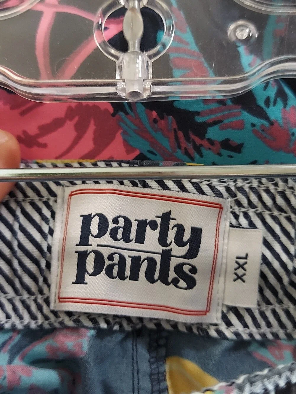 Party Pants Flamingo Navy Blue/Pink & Yellow Swim Resort Wear Short MN XXL NWT